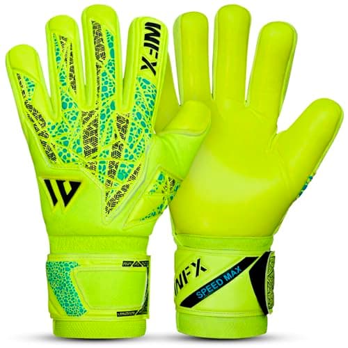 Image of WFX Professional Goalkeeper Gloves for Kids, Youth, Adult, Men, Strong Grip Palm Finger Protection Football Soccer Goalie Gloves with Dumbo Latex 4+3mm Wrist Support