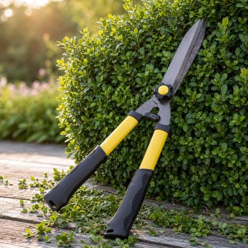 Image of Garden Mile 22" Inch Heavy Duty Garden Shears for Grass Shrubs Hedges Comfort Grip Loppers for Gardening Tools Anti Stick Hedge Shears with Adjustable Screw Carbon Steel Garden Tools for Gardening