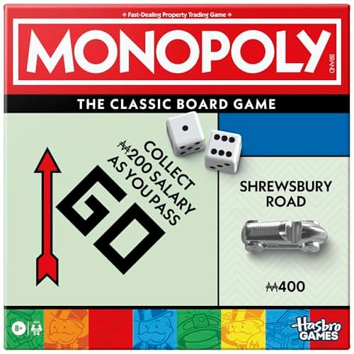 Image of Monopoly Board Game with Storage Tray and Larger Tokens - English language, Irish Game Board
