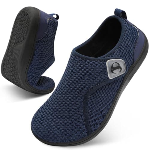 Image of JOINFREE Women’s Barefoot Walking Shoes Wide Toe Box Casual Trainers, Zero-Drop Non-Slip Breathable Comfort Flat Shoes for Swollen Feet, Edema, Elderly & Pregnancy Navy Blue 9 UK