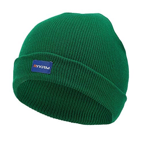 Image of AYKRM 9 Colors Hi Visibility Hat Beanie Hi-Vis Knitted Winter Hat (Green, 55-61cm)