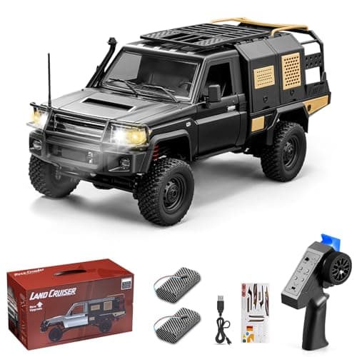 Image of Hylukon Remote Control Cars MN-82S 1/12 RC Crawler 2.4G 4WD Rock Crawler AllTerrain LED Lights 80mins Fun Time Indoor Outdoor Offroad Vehicle Toy Gifts for Adult 2 Rechargeable Battery Silver Grey