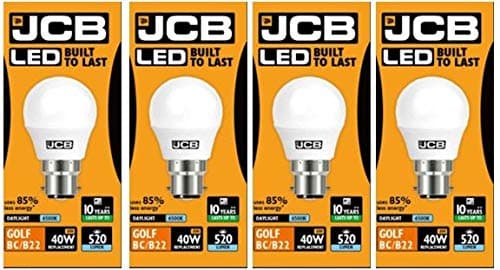 Image of JCB LED 4 X 6w = 40w BC/B22 Golf Ball Bulbs Bayonet Cap 520lm Daylight 6500k Non Dimmable [Energy Class A+]