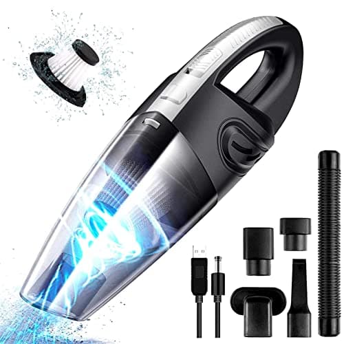 Image of URAQT Handheld Lightweight Wet Dry Vacuum Cleaner Cordless, 120W with Powerful Suction, Portable Rechargeable For Car, Home, Office, Car and Pet