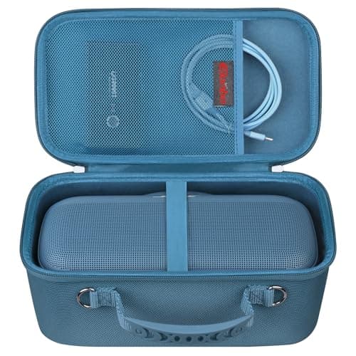 Image of Elonbo Carrying Case for New Bose SoundLink Max Portable Speaker, Wireless Waterproof Bluetooth Speaker Travel Bag Storage Holder, Mesh Pocket for USB Cable Charger, Blue
