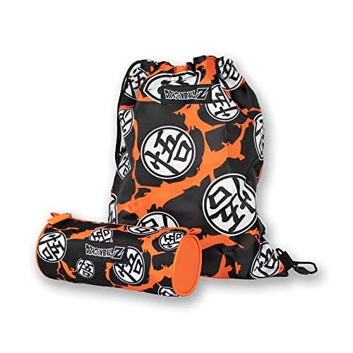 Image of Bioworld Dragon Ball Z Logo Bolt Pencil Case & Swim Bag 2 Piece Set