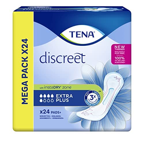 Image of TENA Women's Incontinence Sanitary Napkin, Extra Plus, Triple Protection, Mega Pack of 24