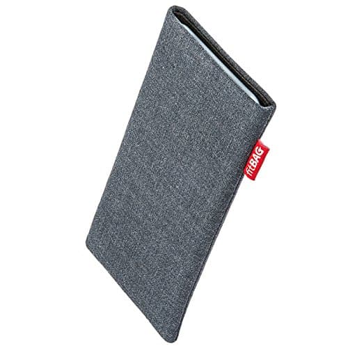 Image of fitBAG Jive Gray custom tailored sleeve for Nokia 9 PureView (2019) | Made in Germany | Fine suit fabric pouch case cover with MicroFibre lining for display cleaning
