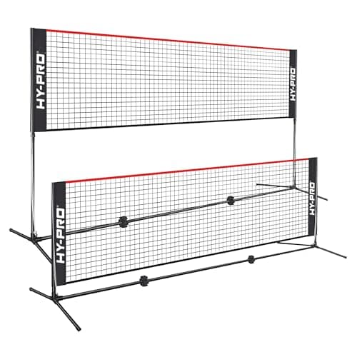 Image of Hy-Pro Adjustable Height Net – 3-5.2 FT Height, 4M Width, Versatile Badminton, Volleyball, Pickleball, Tennis Net with Portable Design, Durable Frame, Quick Set-Up, for Kids and Adults