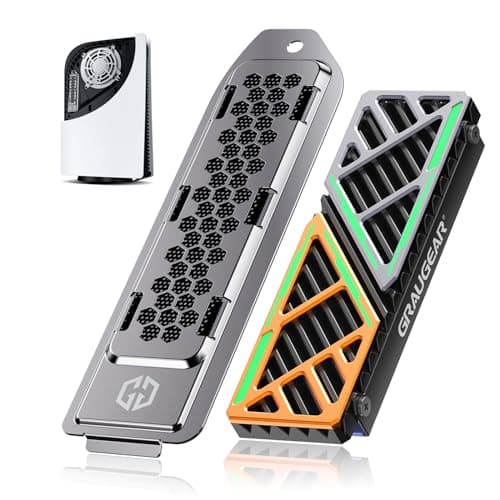 Image of GRAUGEAR PS5 SSD Heatsink Cover Set, PS5 M.2 Cooling Kit – M.2 SSD Heatsink + PS5 SSD Heatsink Cover, PS5 SSD Cooler and Replacement, Dust Proof Cover, High-Airflow Design (PS5)