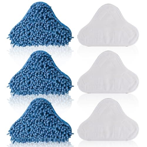 Image of MEETOZ H2O Steam Mop X5,6pcs 3 x Microfibre Pads + 3 x Coral Microfibre Pads,Compatible for H20 Replacement Washable