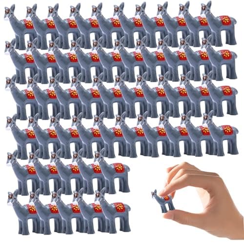 Image of Pesoncarl 50Pcs Mini Donkey Figurines, Small Resin Animals Realistic Miniature Donkey Crafts Tiny Figurine Bulk for Garden Micro Landscape Decoration, Garden