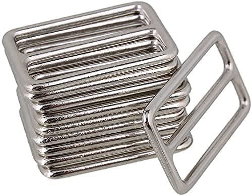 Image of Namvo 10Pcs Metal Tri-Glide Slides Buckles Kit 25mm, Tri-Glide Slides Square Ring Slide Adjusters Buckles Webbing Belts Buckle for Belt Bags DIY Accessories