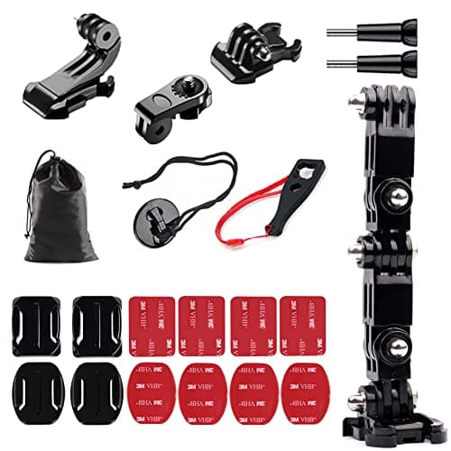 Image of YHTSPORT Motorcycle Helmet Mount for Action Camera, Motorbike Helmet Mount Accessory Kit, Motorcycle Helmet Mount Kit Compatible with Gopro, DJI OSMO Action, YI Action Camera