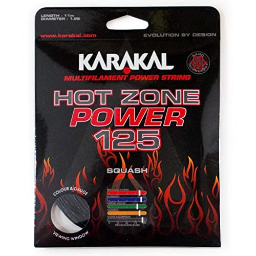 Image of Karakal Hot Zone Power 125 Squash String Set, Color- Black