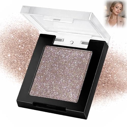 Image of Taupe Shimmer Glitter Eyeshadow Single Compact – Neutral Champagne Brown Pressed Powder with Soft Sparkling Finish High Pigment Smooth Texture for Daily Makeup and Refined Eye Looks