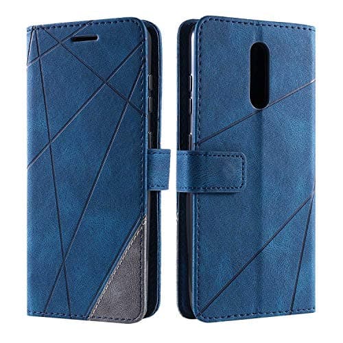 Image of SONWO Case for Nokia 3.2 Case, Premium Leather Flip Wallet Case Magnetic Closure Card Slots Kickstand Phone Case for Nokia 3.2, Blue