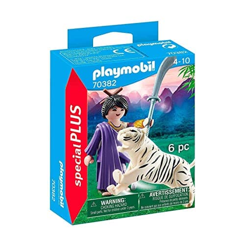 Image of Playmobil 70382 Special Plus Fighter with Tiger, Fun Imaginative Role-Play, PlaySets Suitable for Children Ages 4+