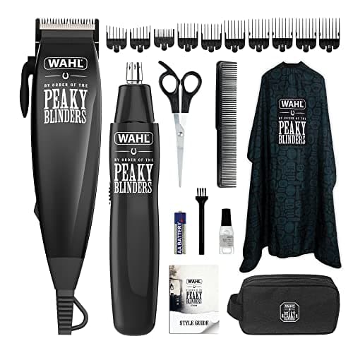 Image of Wahl and Peaky Blinders Clipper and Personal Trimmer Gift Set, Corded Hair Clippers for Men, Head Shaver, Nose Trimmer, Hair Removal, Men’s Grooming Kit