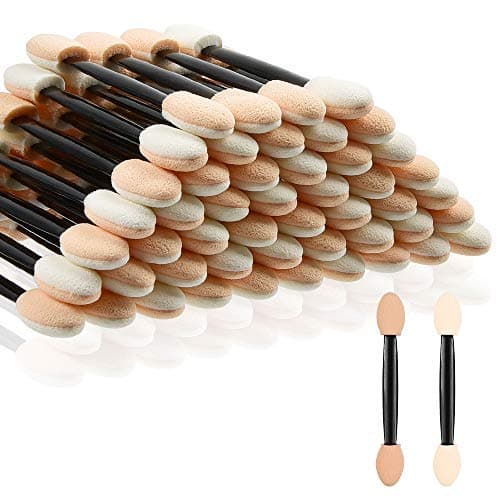 Image of Eyeshadow Applicators, MORGLES 50pcs Disposable Eyeshadow Brushes Set for Make Up Adult Women, Black