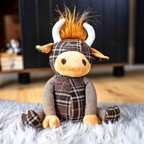 Image of Homezone® Novelty Highland Cow Door Stop Strong Durable Fabric Door Wedge Stopper Home Decor Decorative Plush Animal Soft Cuddly Child Safe
