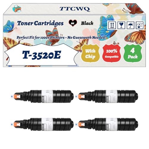 Image of TTCWQ Compatible for Toshiba T-3520E Toner Cartridges Work for Toshiba e-Studio 350 352 450 452 Printers, with Chip, High Yield 31000 Pages, High-Definition Printing (4 Pack Black)