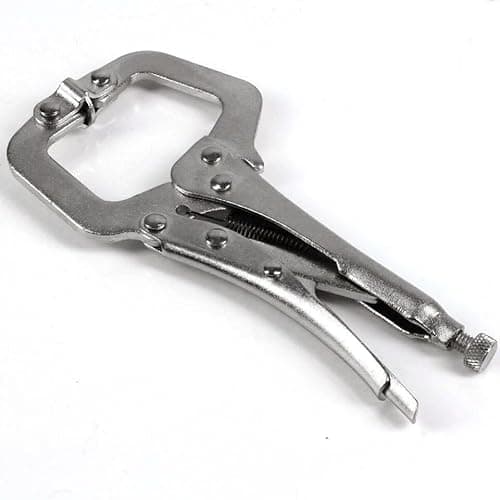 Image of Dunnet Tools 6" Locking C Clamp Grip Pliers 150mm | Heavy Duty Welding & Metalwork Grip, Adjustable Screw, Swivel Pads | Woodworking, DIY, Crafts, Clamps, Pliers Set, Mole Grips