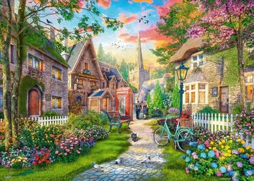 Image of Ravensburger Church Lane Jigsaw Puzzle – 1000 Pieces, Scenic Puzzle for Adults