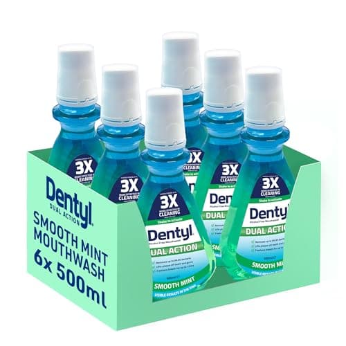 Image of Dentyl Dual Action Smooth Mint Plaque-Reducing CPC Mouthwash 6x500ml