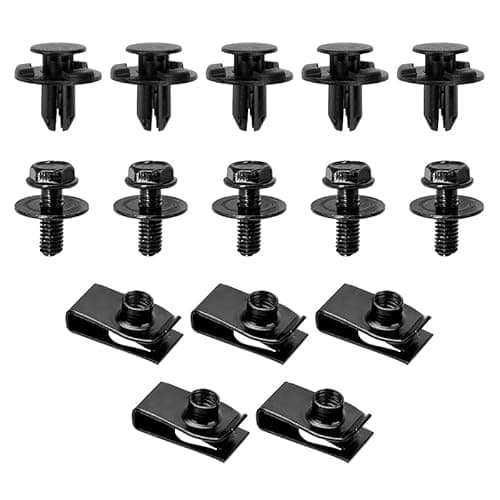 Image of 15 Pcs Car Engine Cover Bolts, Plastic Push Retainer Clip for Hood Undertray Bumper Panel Fender Fastener
