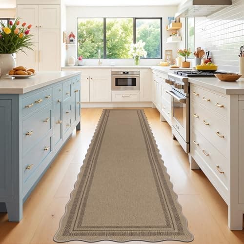 Image of SHACOS Runner Rugs for Hallway Non Slip 60x300cm Thin Woven Carpet Runners for Hallways Washable Hall Runner Rug Long Floor Mat for Indoor Entryway Kitchen Laundry Room, Brown