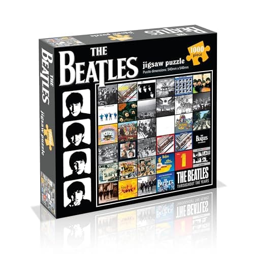 Image of the Beatles Album Covers Collage 1000 piece Puzzle, Grayscale