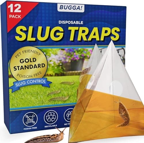 Image of BUGGA! Slug Traps for Garden and Indoors - 12 Slug Trap - Disposable Beer Traps for Slugs, Pet Friendly Slug Killer, Poison Free Slug and Snail Killer - Indoor Slug Traps Indoor