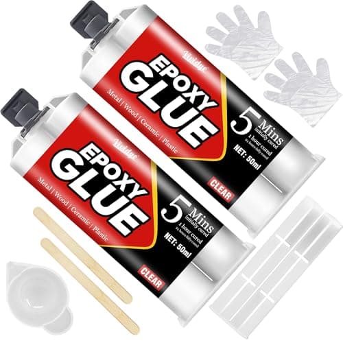 Image of 5 Minute Epoxy Glue 100ml, Universal Clear Epoxy Adhesive for Metal, Plastic, Wood, Ceramics, Glass and More, Sturdy, Waterproof, Heat-Resistant, Fast Curing 2 Part Epoxy Resin Kit