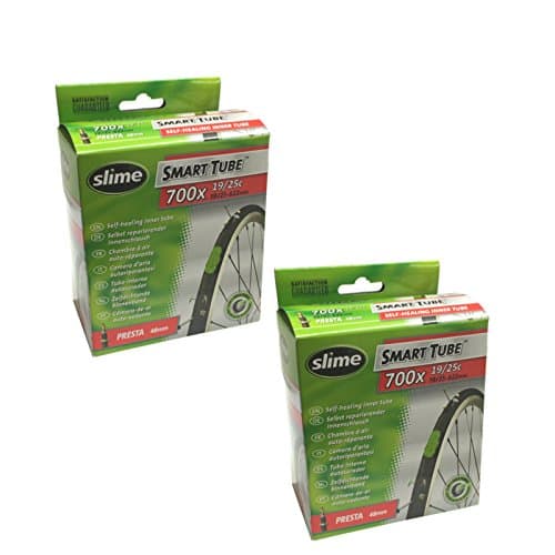Image of Slime 700 x 19-25c Self Healing Inner Tubes with Presta Valve & Ano Adapters (Pair)