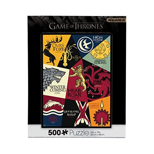 Image of AQUARIUS Games of Thrones Mottos (500 Piece Jigsaw Puzzle) - Glare Free - Precision Fit - Officially Licensed Games of Thrones Merchandise & Collectibles - 14x19 Inches