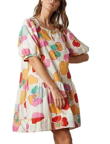 Image of Velvet by Graham & Spencer Women's Rachel Dress, Cream Floral, M