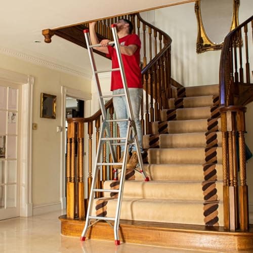 Image of BPS® 3 Way Combination Ladder | Extension Ladder | 95kg Weight Rating | Anti Slip, Extendable, Foldable