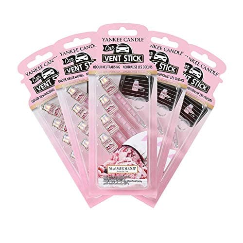 Image of Yankee Candle Car Vent Sticks - Summer Scoop Fragrance - 5 Packs (Total 20 Fresheners)