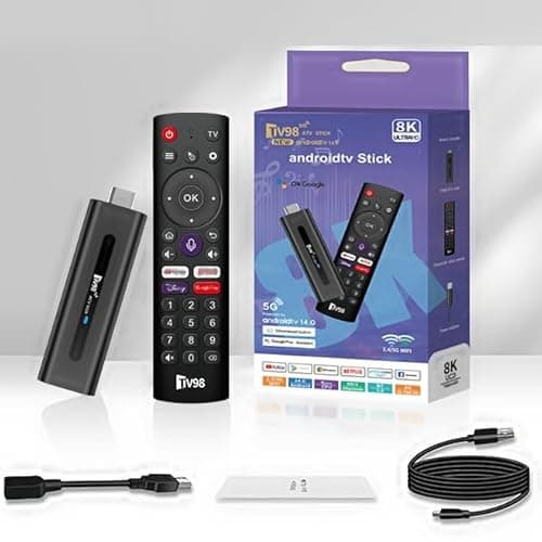 Image of Android 14.0 TV Stick Box, 8K UHD Streaming Player 2025, Smart TV Box mit 2GB RAM 16GB ROM, Dual WiFi 2.4G/5.8G, Bluetooth 5.0, Sprachsteuerung, HDMI Plug & Play Media Player
