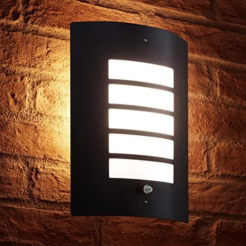 Image of Auraglow Dusk Till Dawn Photocell Daylight Sensor Switch Outdoor Wall Light, Warm White – Black