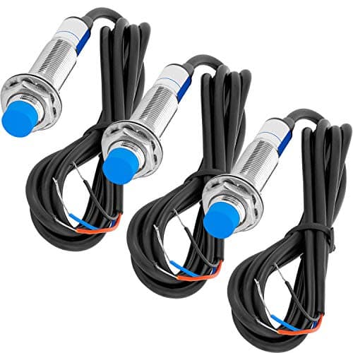 Image of AZDelivery M12 LJ12A3-4-Z/BX Inductive Proximity Sensor 12mm Switch Detector 300mA 6-36 VDC 5V NPN Normally Open (NO) 3 Wire compatible with Arduino (Pack of 3) Including E-Book!