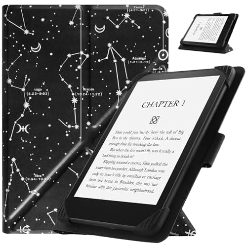 Image of HGWALP Universal Case for 6.8 Inch 7 Inch eReaders, Slim PU Folio Case Cover with Stand Compatible with 6.8 Inch 7 Inch Kindle Paperwhite/Kobo/Voyaga/Lenovo/Sony E-Readers-Constellation