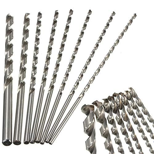 Image of 8pcs 200mm Extra Long Twist Drill Bits Straight Shank High-Speed Steel for Wood Plastic and Aluminum