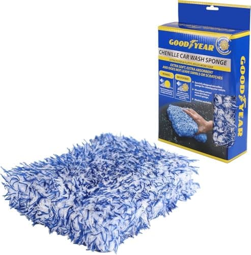 Image of Goodyear Chenille Luxury Sponge Specially Designed Microfiber Sponge| Machine Washable |absorbent, Durable, Non-scratch |easy To Use & Maintain| Ultra-soft, High-density Car Cleaning Sponge