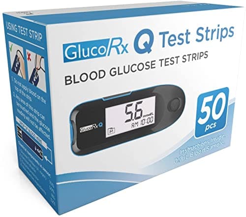 Image of GlucoRx Q Blood Glucose Test Strips, 50-Count