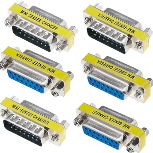 Image of HAAMNING7 DB15 15 Pin Male to Male Adapter Changer Coupler Serial D-Sub 15 Pin Female to Female Gender Changer Converter Connectors for PC Gamepad Digital Machine Tools Audio Monitor