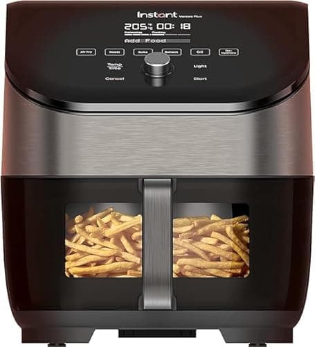 Image of Instant Vortex OdourErase Digital Air Fryer with Single ClearCook Drawer and 6 Smart Programmes - Air Fry, Bake, Roast, Grill, Dehydrate, Reheat, Large Capacity, Stainless Steel - 5.7L, Black - 1700W