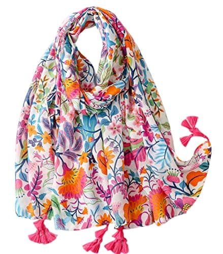 Image of FAIRYGATE Ladies Scarf Women's Fashion Flower Print Long Scarves Floral Neck Shawl Wrap 86017