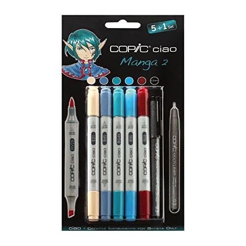 Image of COPIC Ciao Coloured Marker Pen - 5+1 Set Manga 2, for Art & Crafts, Graphics, Highlighter, Design, Anime, Professional & Beginners, Art Supplies & Colouring Books